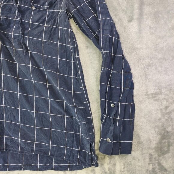 Madewell Women S NavyBlue Silk LaceUp Popover Luxury RichGirl Blouse Style-f5658 - Picture 8 of 12